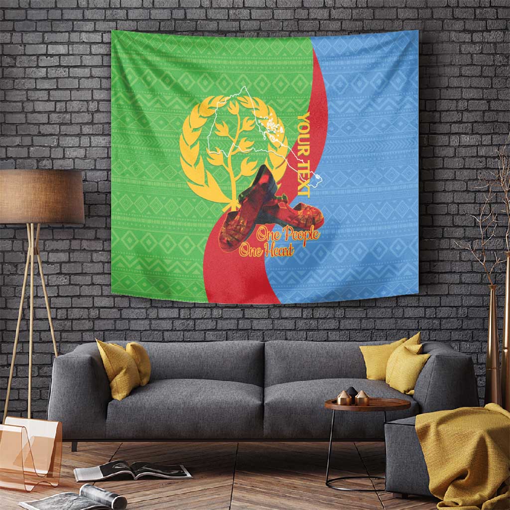 Personalised Eritrea Independence Day Tapestry Shida Shoes Olive Branch African Pattern LT14