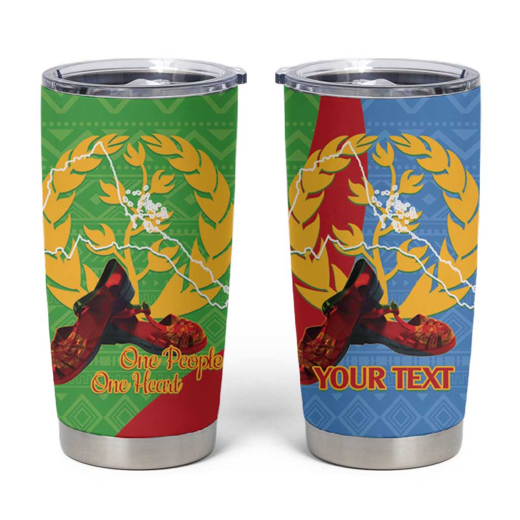 Personalised Eritrea Independence Day Tumbler Cup Shida Shoes Olive Branch African Pattern LT14