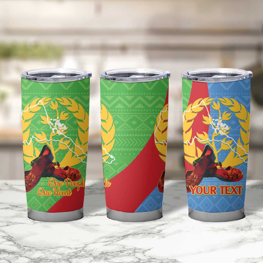 Personalised Eritrea Independence Day Tumbler Cup Shida Shoes Olive Branch African Pattern LT14