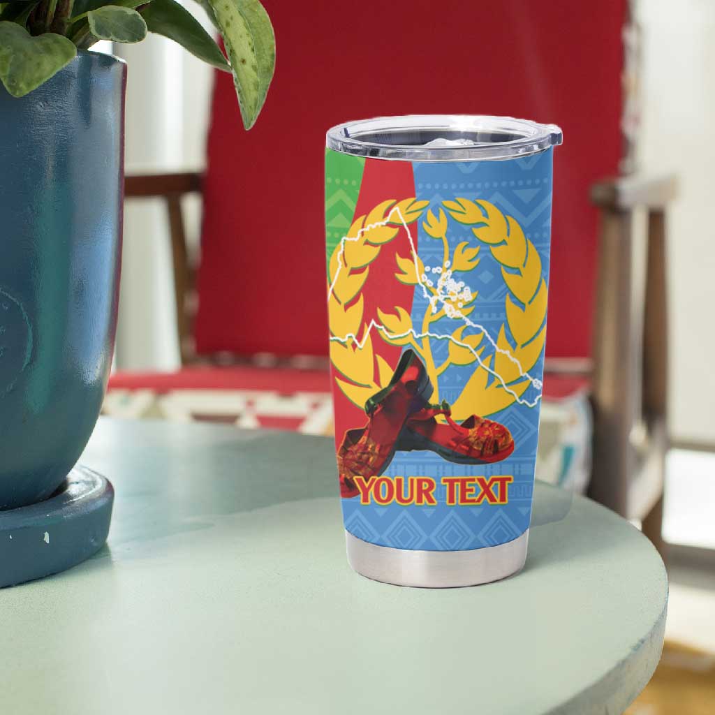 Personalised Eritrea Independence Day Tumbler Cup Shida Shoes Olive Branch African Pattern LT14