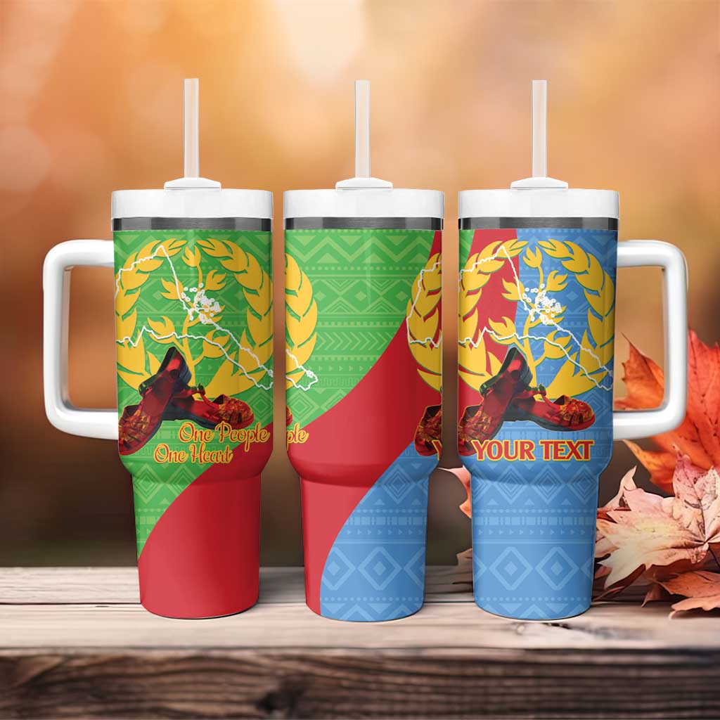 Personalised Eritrea Independence Day Tumbler With Handle Shida Shoes Olive Branch African Pattern LT14