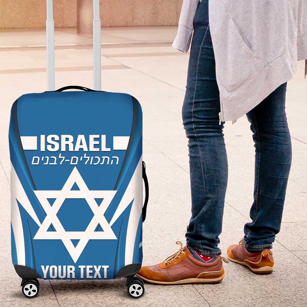 Custom Israel Football Luggage Cover Come On Sky Blue and Whites LT14
