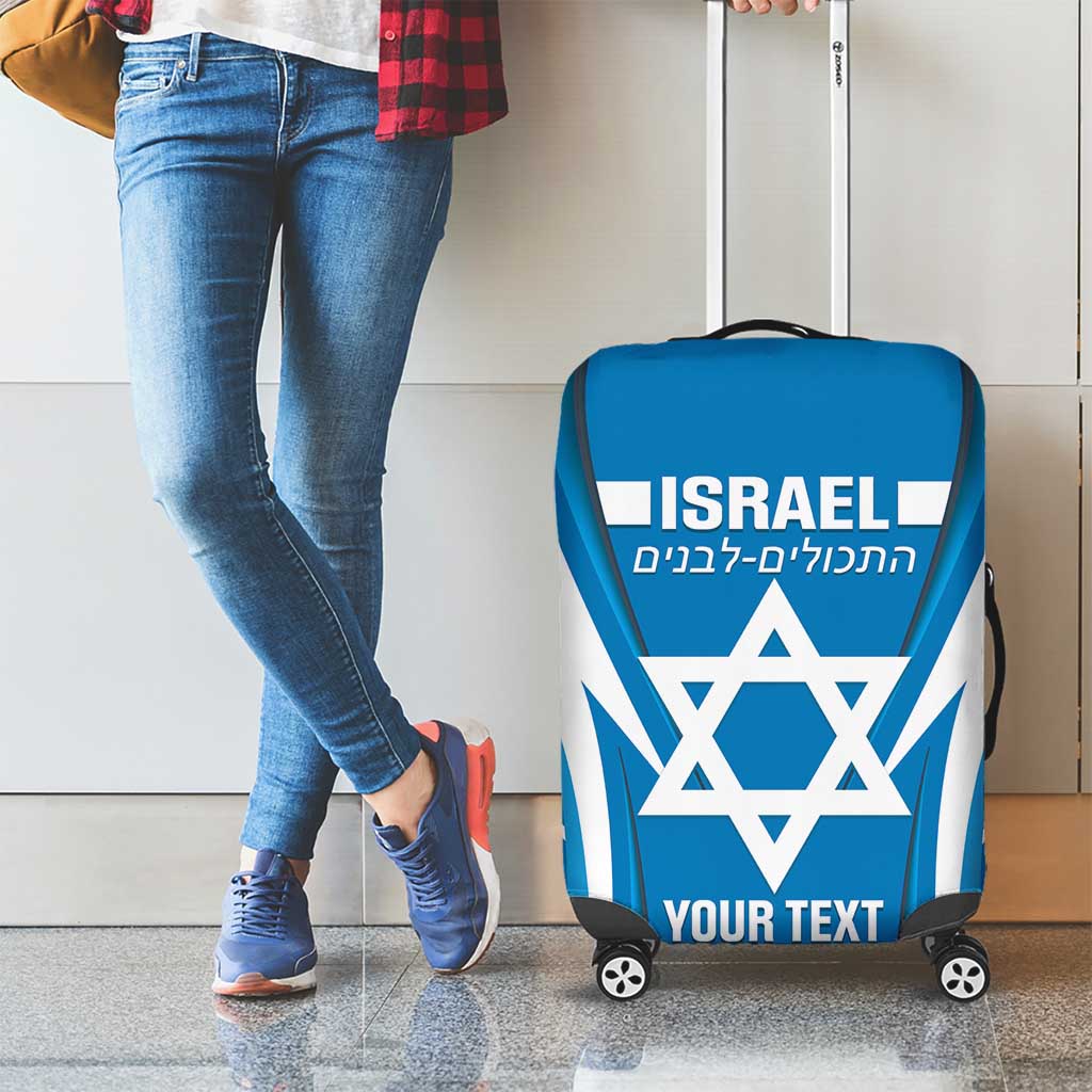Custom Israel Football Luggage Cover Come On Sky Blue and Whites LT14
