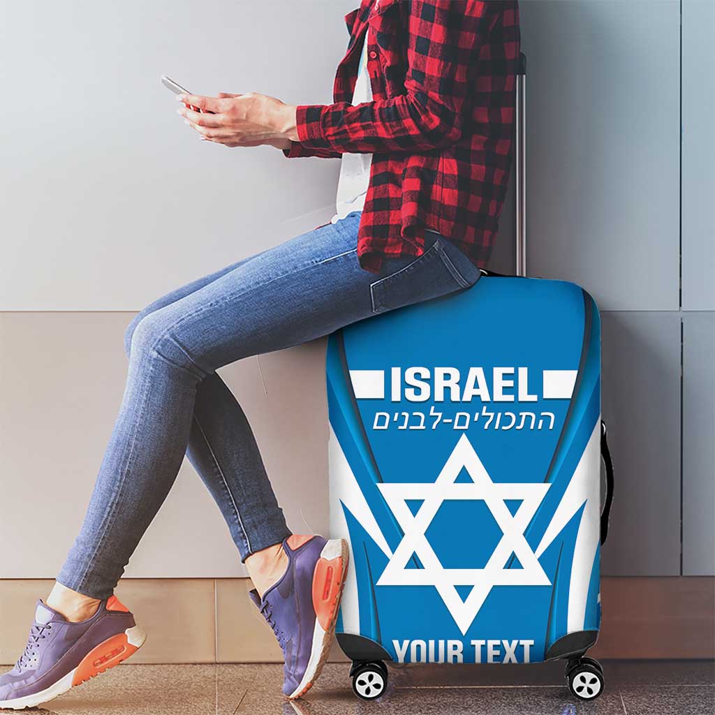 Custom Israel Football Luggage Cover Come On Sky Blue and Whites LT14