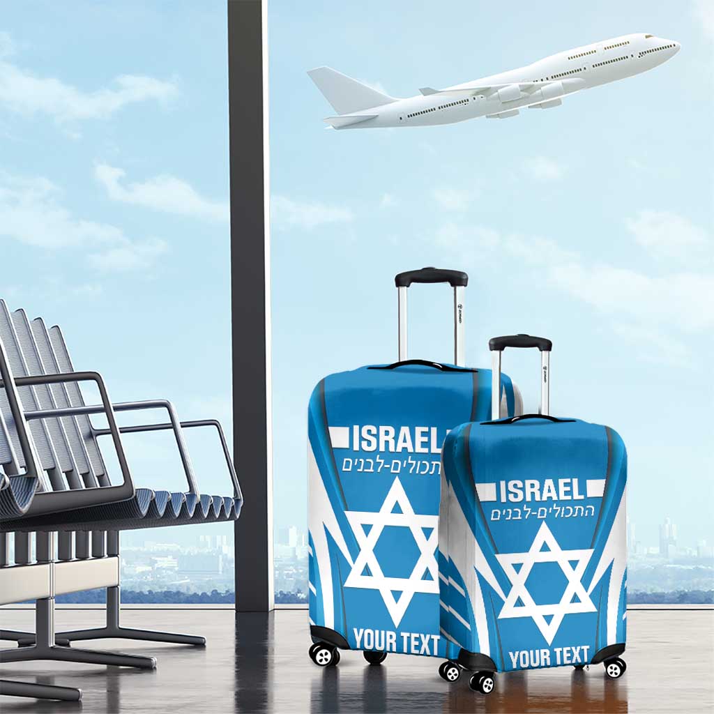 Custom Israel Football Luggage Cover Come On Sky Blue and Whites LT14