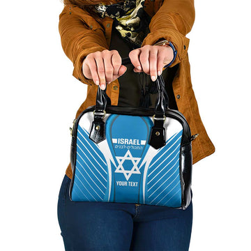 Custom Israel Football Shoulder Handbag Come On Sky Blue and Whites LT14