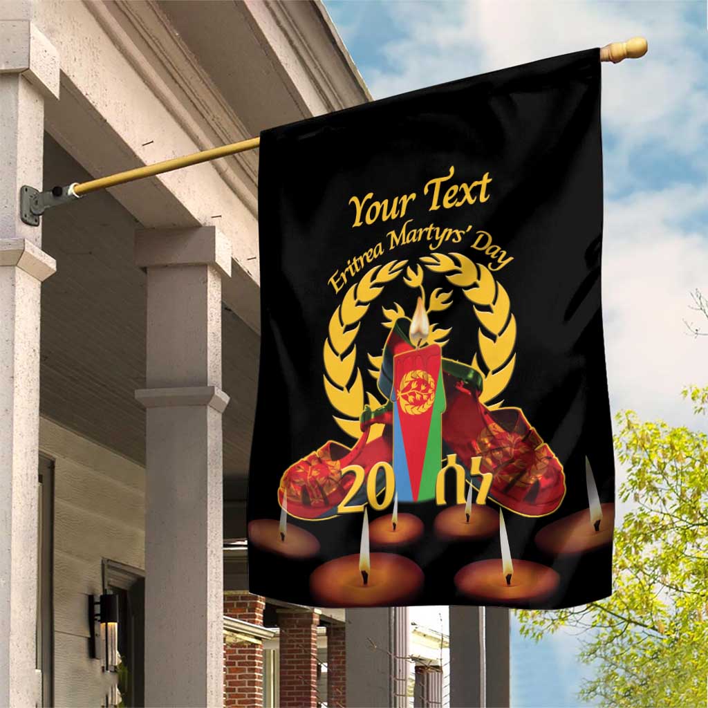Custom Eritrea Martyrs' Day Garden Flag 20 June Shida Shoes With Candles - Black LT14