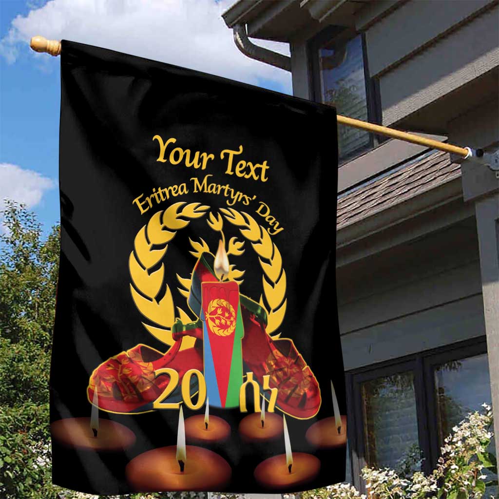 Custom Eritrea Martyrs' Day Garden Flag 20 June Shida Shoes With Candles - Black LT14