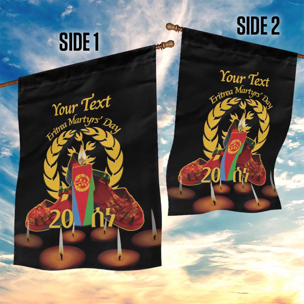 Custom Eritrea Martyrs' Day Garden Flag 20 June Shida Shoes With Candles - Black LT14