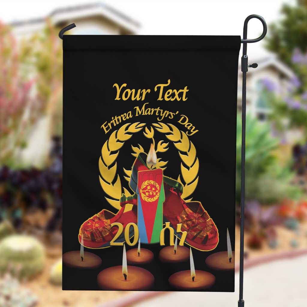 Custom Eritrea Martyrs' Day Garden Flag 20 June Shida Shoes With Candles - Black LT14