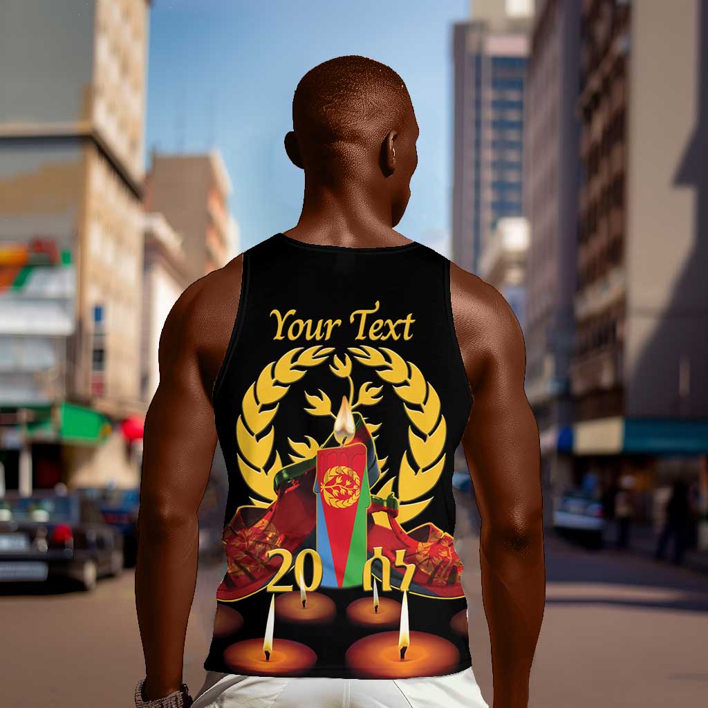 Custom Eritrea Martyrs' Day Men Tank Top 20 June Shida Shoes With Candles - Black LT14