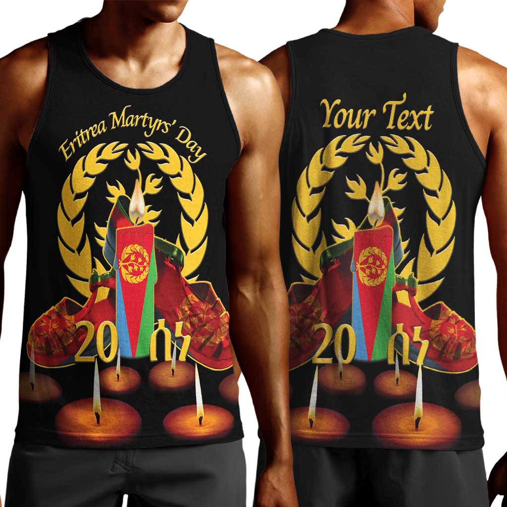 Custom Eritrea Martyrs' Day Men Tank Top 20 June Shida Shoes With Candles - Black LT14