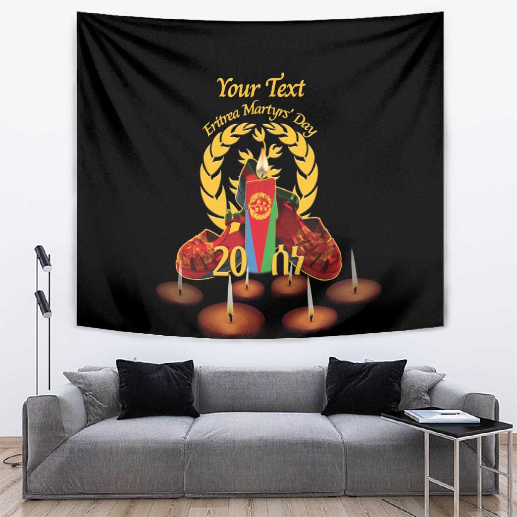 Custom Eritrea Martyrs' Day Tapestry 20 June Shida Shoes With Candles - Black LT14