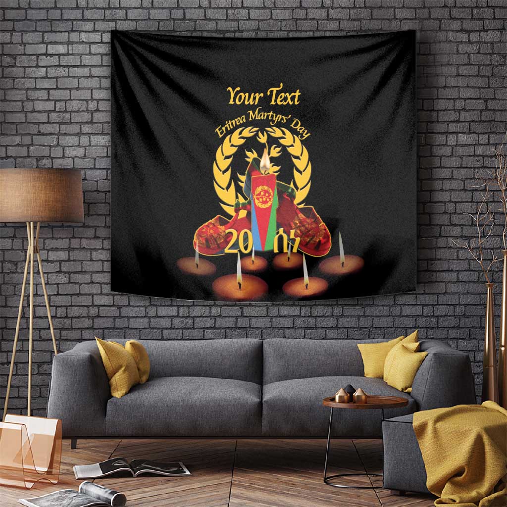 Custom Eritrea Martyrs' Day Tapestry 20 June Shida Shoes With Candles - Black LT14