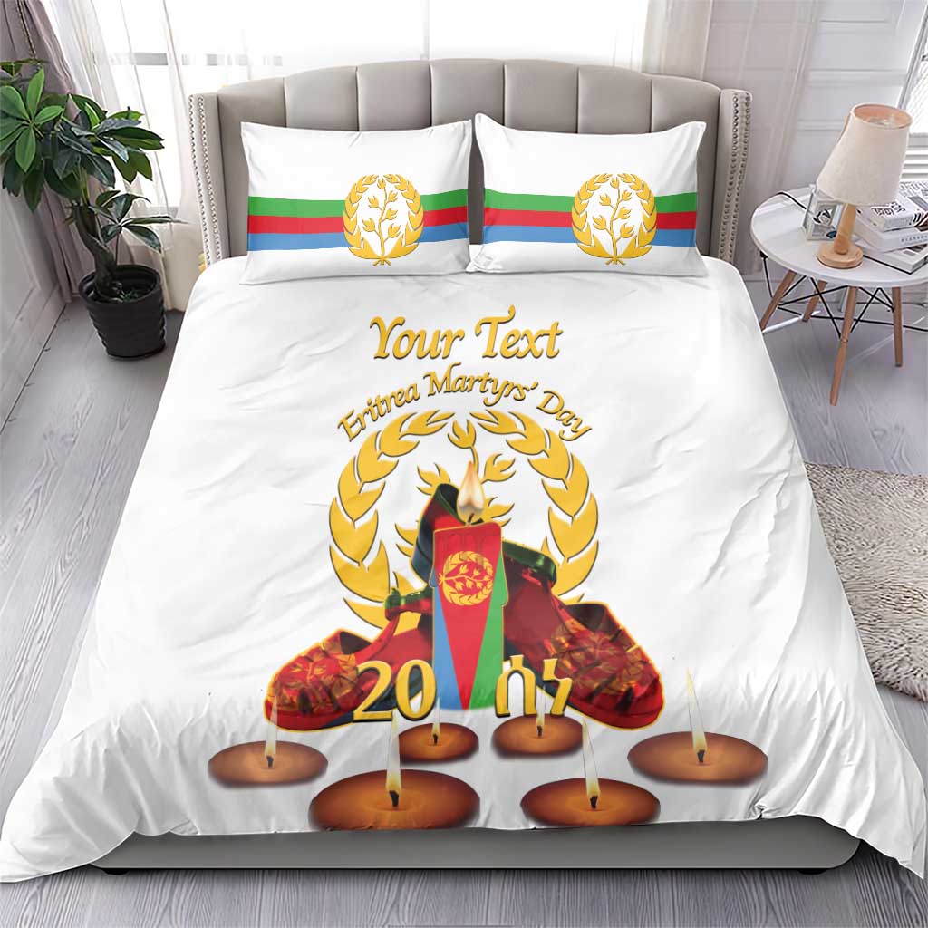 Custom Eritrea Martyrs' Day Bedding Set 20 June Shida Shoes With Candles - White LT14