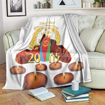 Custom Eritrea Martyrs' Day Blanket 20 June Shida Shoes With Candles - White LT14