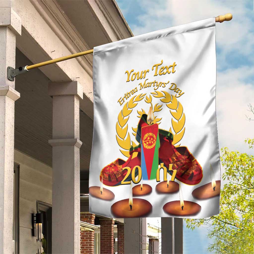 Custom Eritrea Martyrs' Day Garden Flag 20 June Shida Shoes With Candles - White LT14