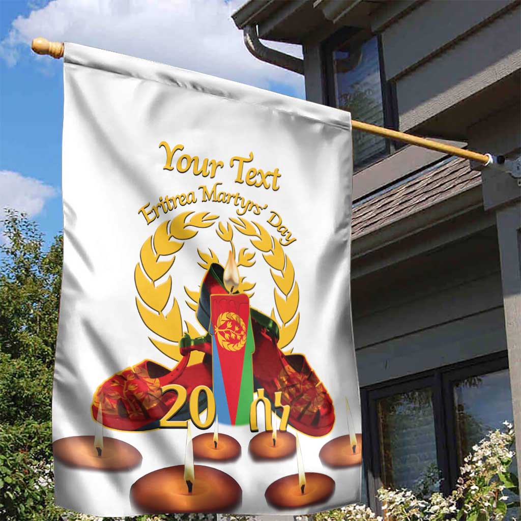 Custom Eritrea Martyrs' Day Garden Flag 20 June Shida Shoes With Candles - White LT14