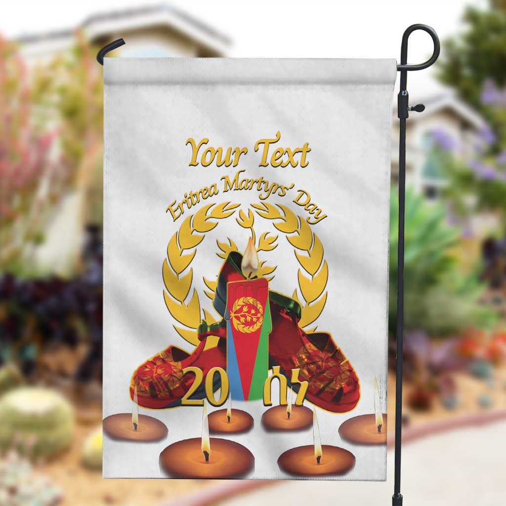 Custom Eritrea Martyrs' Day Garden Flag 20 June Shida Shoes With Candles - White LT14