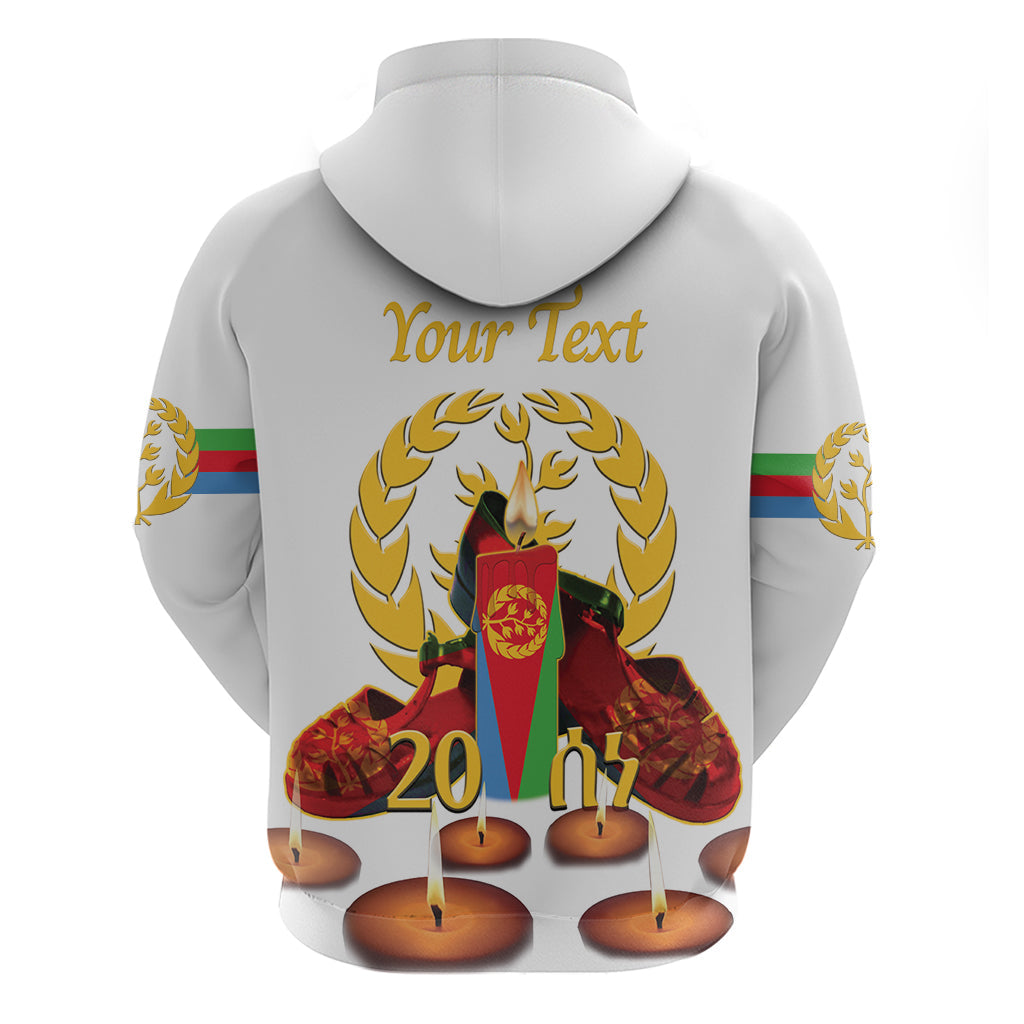Custom Eritrea Martyrs' Day Hoodie 20 June Shida Shoes With Candles - White LT14