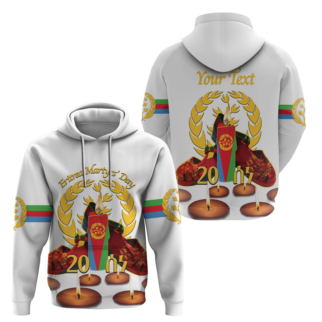 Custom Eritrea Martyrs' Day Hoodie 20 June Shida Shoes With Candles - White LT14