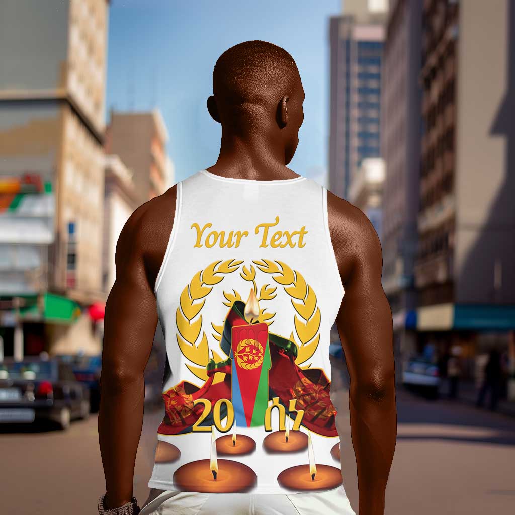 Custom Eritrea Martyrs' Day Men Tank Top 20 June Shida Shoes With Candles - White LT14