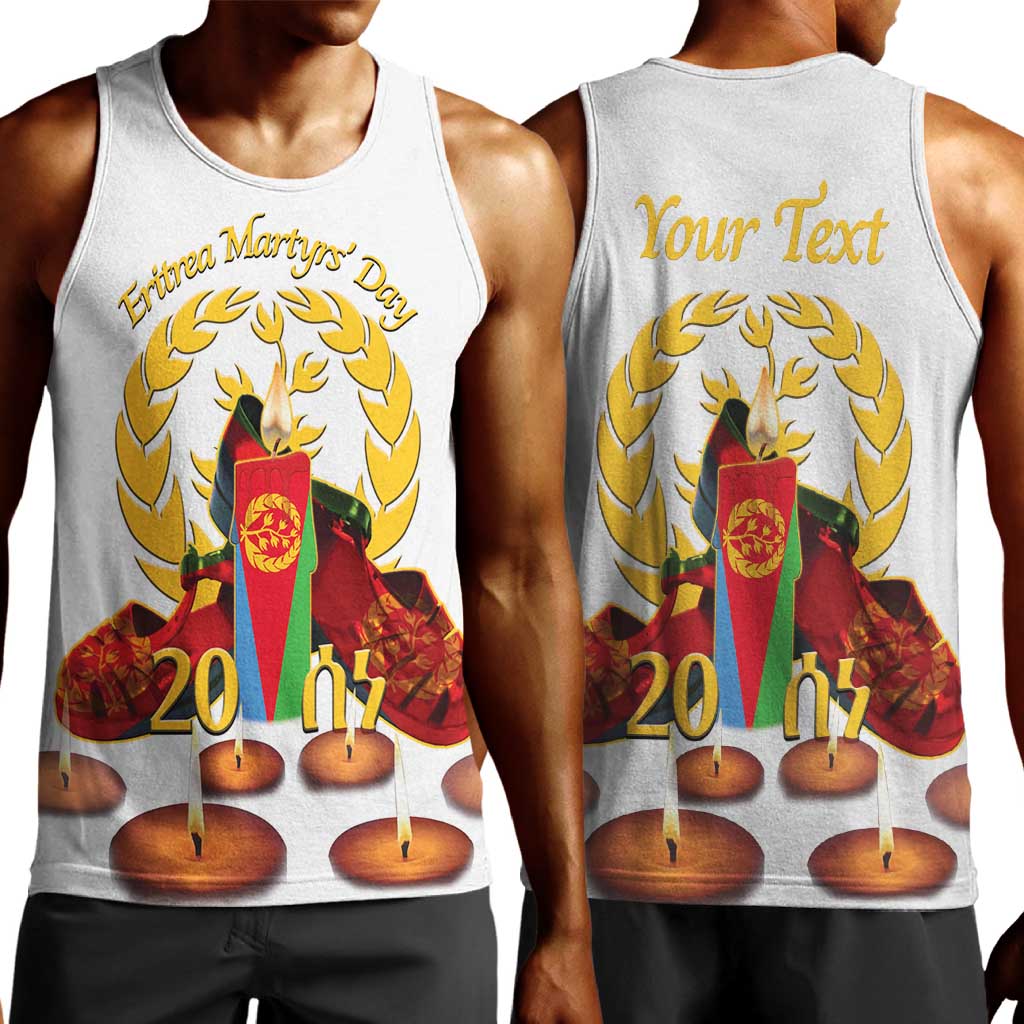 Custom Eritrea Martyrs' Day Men Tank Top 20 June Shida Shoes With Candles - White LT14