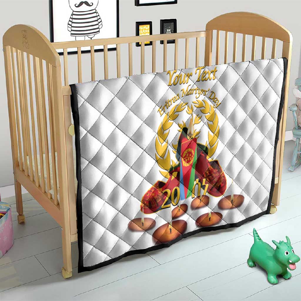 Custom Eritrea Martyrs' Day Quilt 20 June Shida Shoes With Candles - White LT14