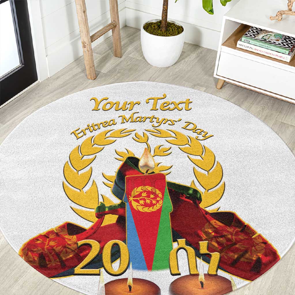 Custom Eritrea Martyrs' Day Round Carpet 20 June Shida Shoes With Candles - White LT14