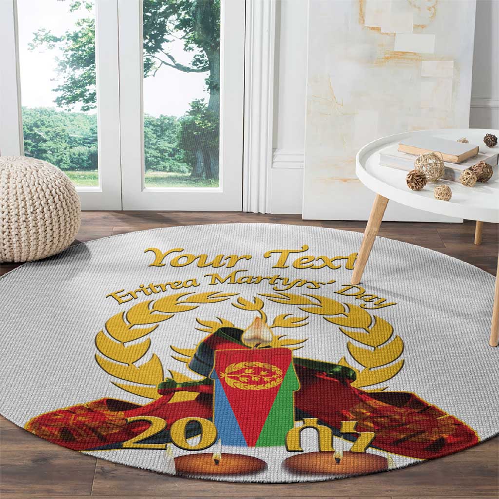Custom Eritrea Martyrs' Day Round Carpet 20 June Shida Shoes With Candles - White LT14