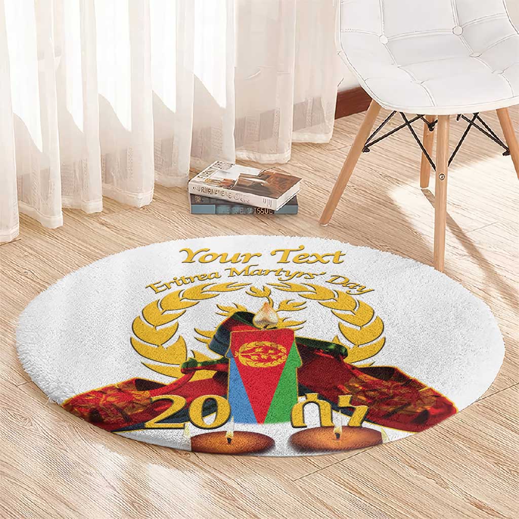 Custom Eritrea Martyrs' Day Round Carpet 20 June Shida Shoes With Candles - White LT14