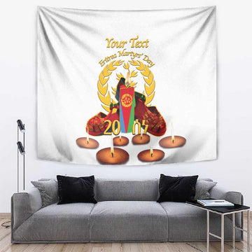 Custom Eritrea Martyrs' Day Tapestry 20 June Shida Shoes With Candles - White LT14