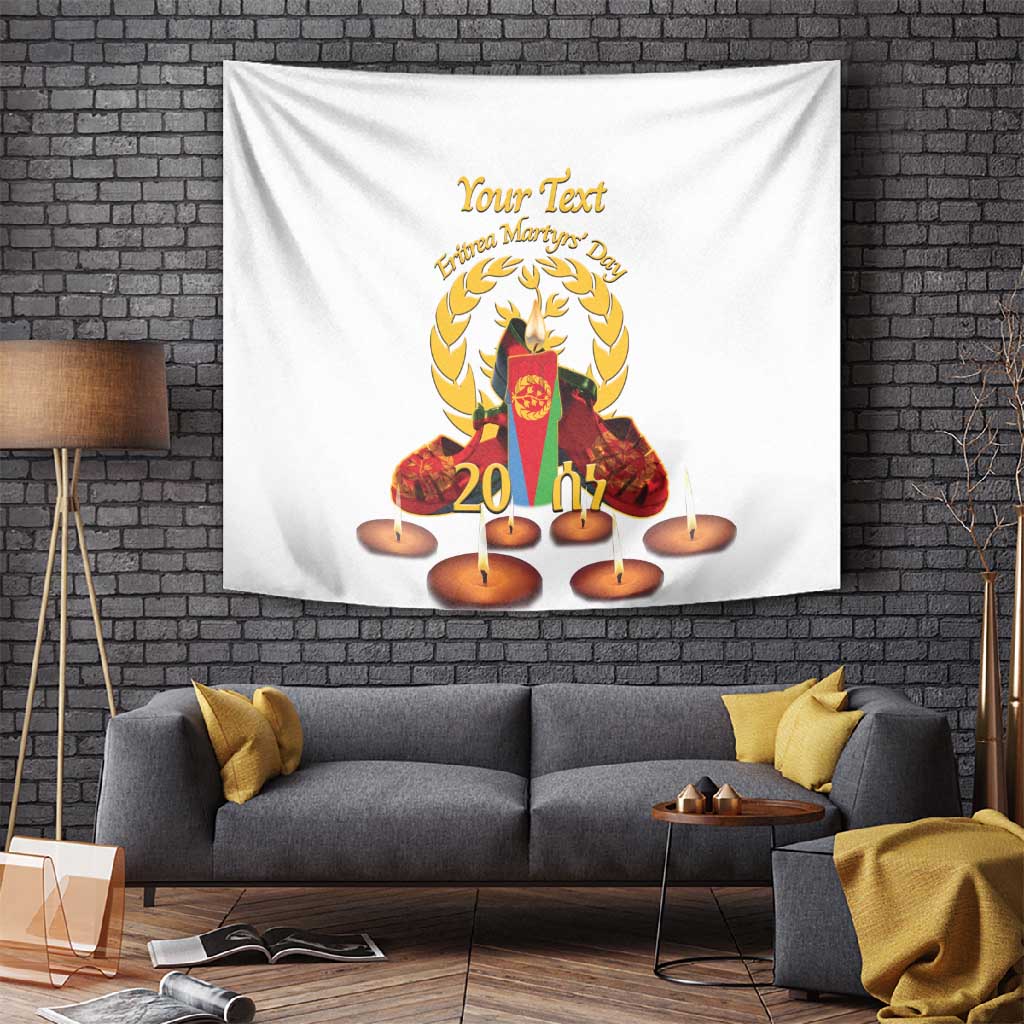 Custom Eritrea Martyrs' Day Tapestry 20 June Shida Shoes With Candles - White LT14