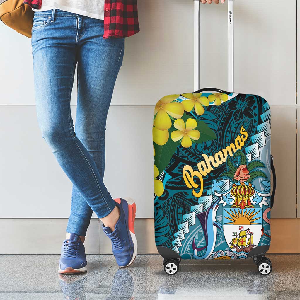The Bahamas Luggage Cover Bahamian Buttercup Polynesian Pattern LT14