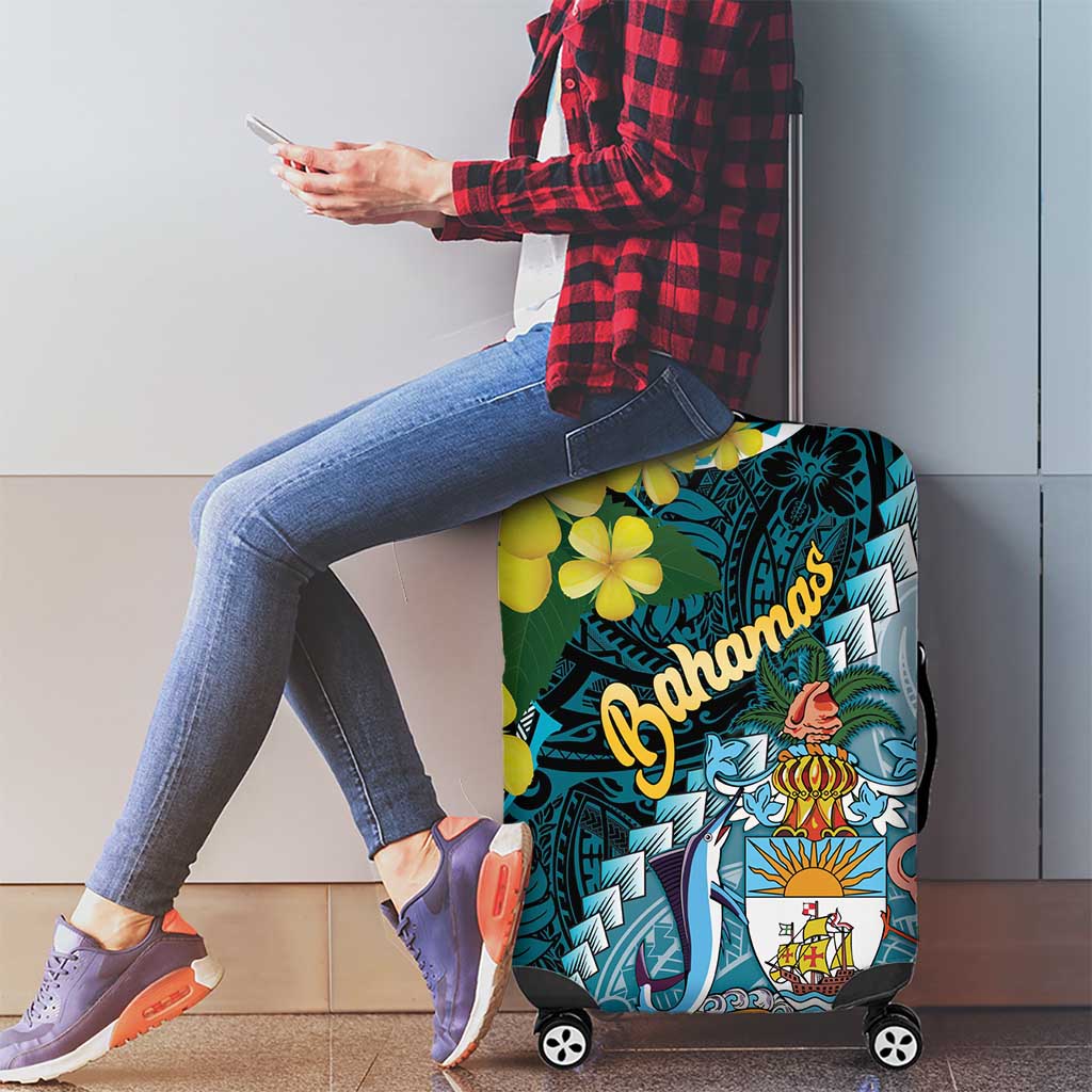 The Bahamas Luggage Cover Bahamian Buttercup Polynesian Pattern LT14