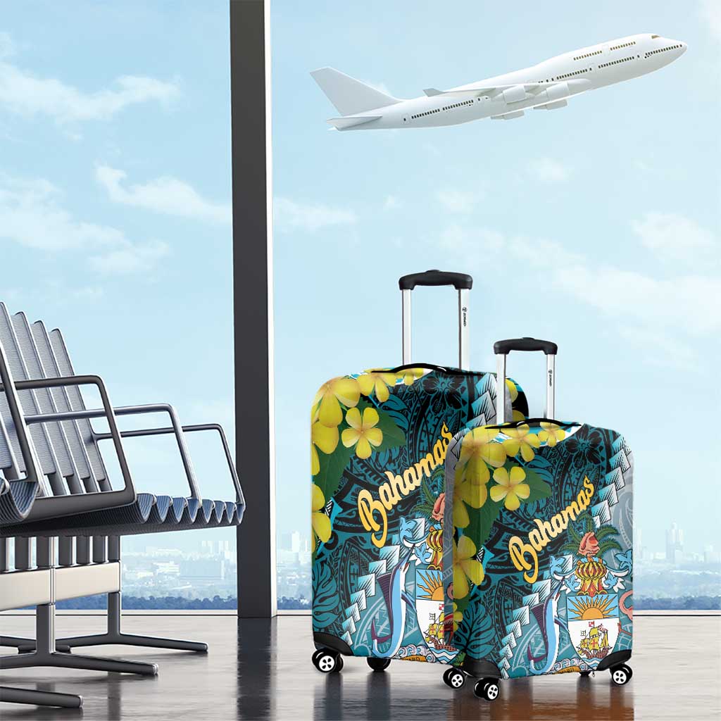 The Bahamas Luggage Cover Bahamian Buttercup Polynesian Pattern LT14