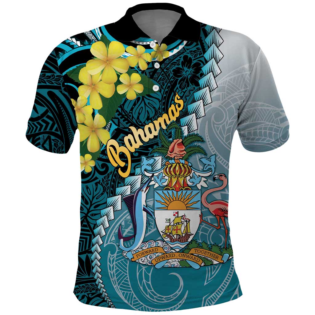 The Bahamas Polo Shirt Bahamian Buttercup Polynesian Pattern LT14