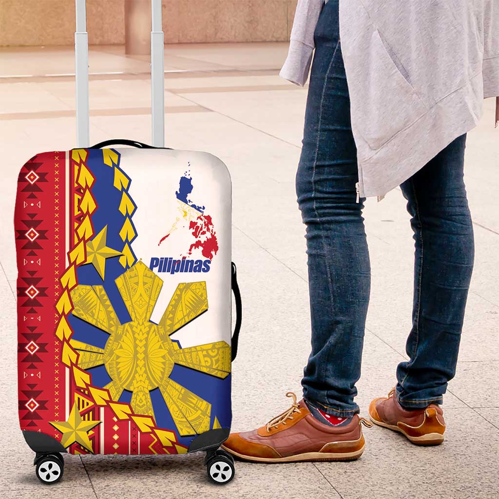 Philippines Independence Day Luggage Cover Pilipinas Sun Stars Igorot Pattern LT14