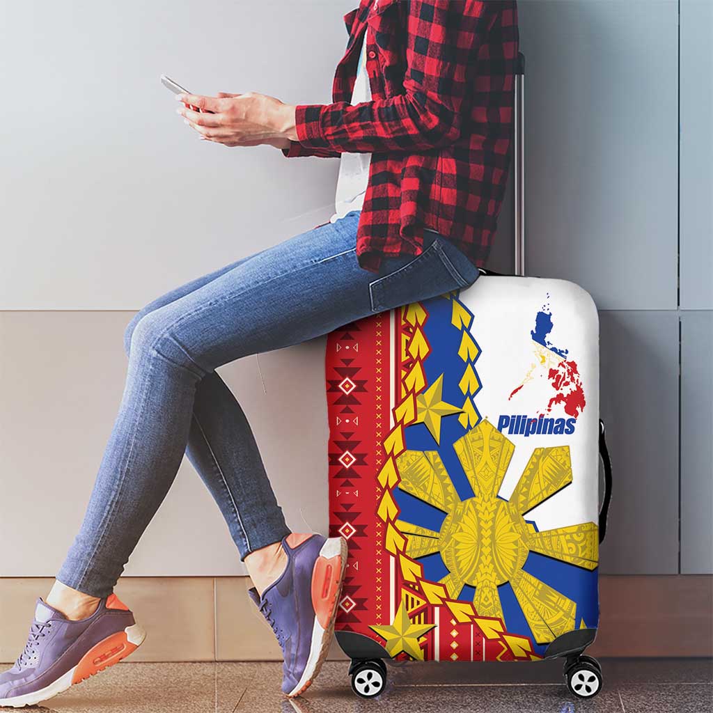 Philippines Independence Day Luggage Cover Pilipinas Sun Stars Igorot Pattern LT14