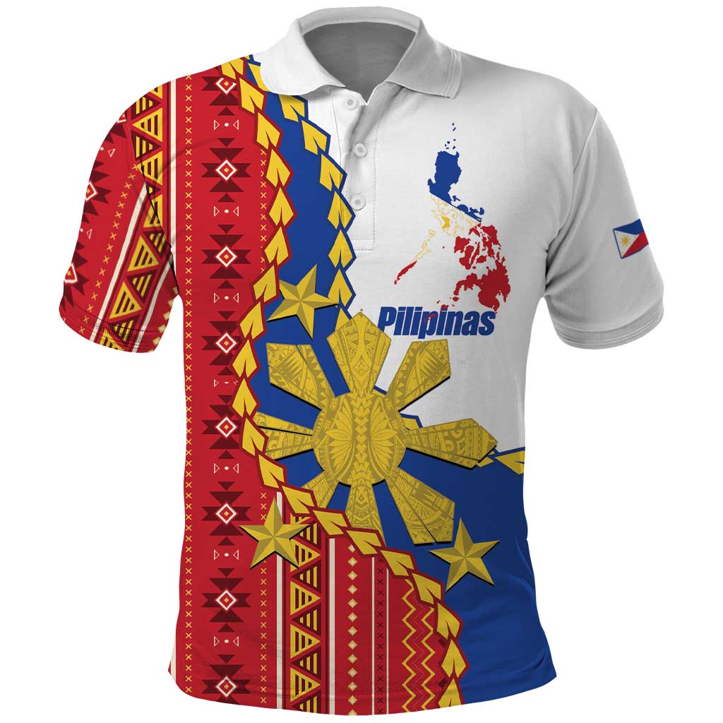 Philippines Independence Day Polo Shirt Pilipinas Sun Stars Igorot Pattern LT14