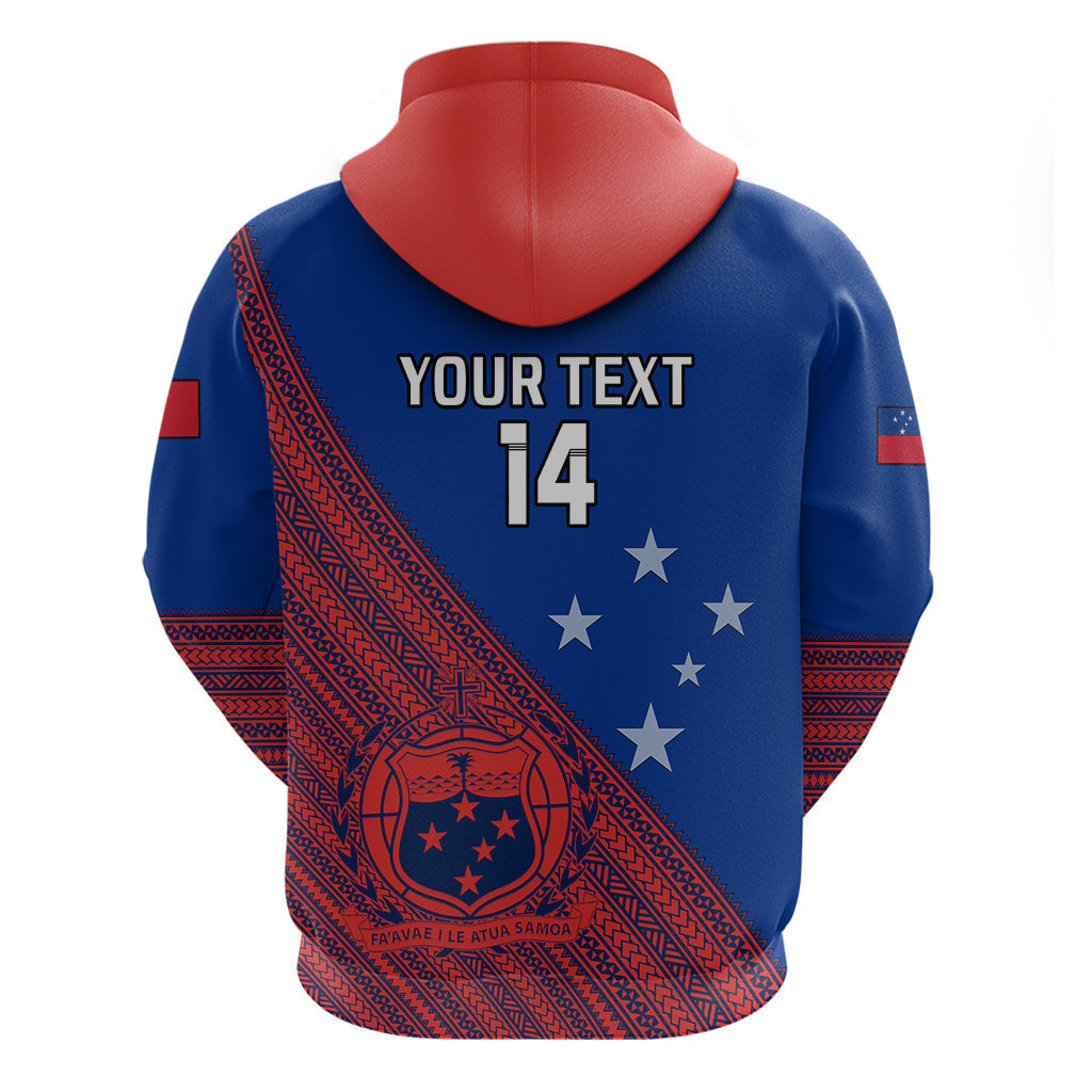 Personalised Samoa Football Hoodie Samoan Coat Of Arm Polynesian Sporty Style LT14