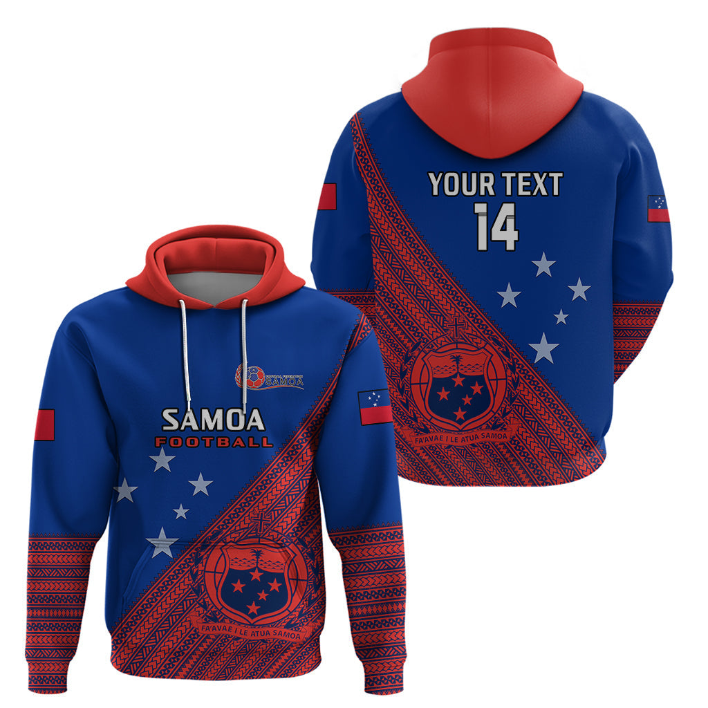 Personalised Samoa Football Hoodie Samoan Coat Of Arm Polynesian Sporty Style LT14