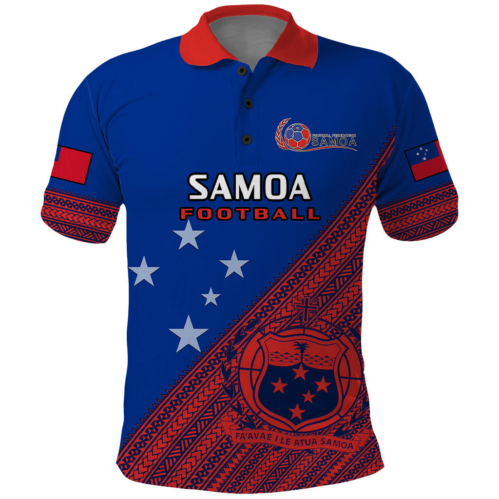 Personalised Samoa Football Polo Shirt Samoan Coat Of Arm Polynesian Sporty Style LT14