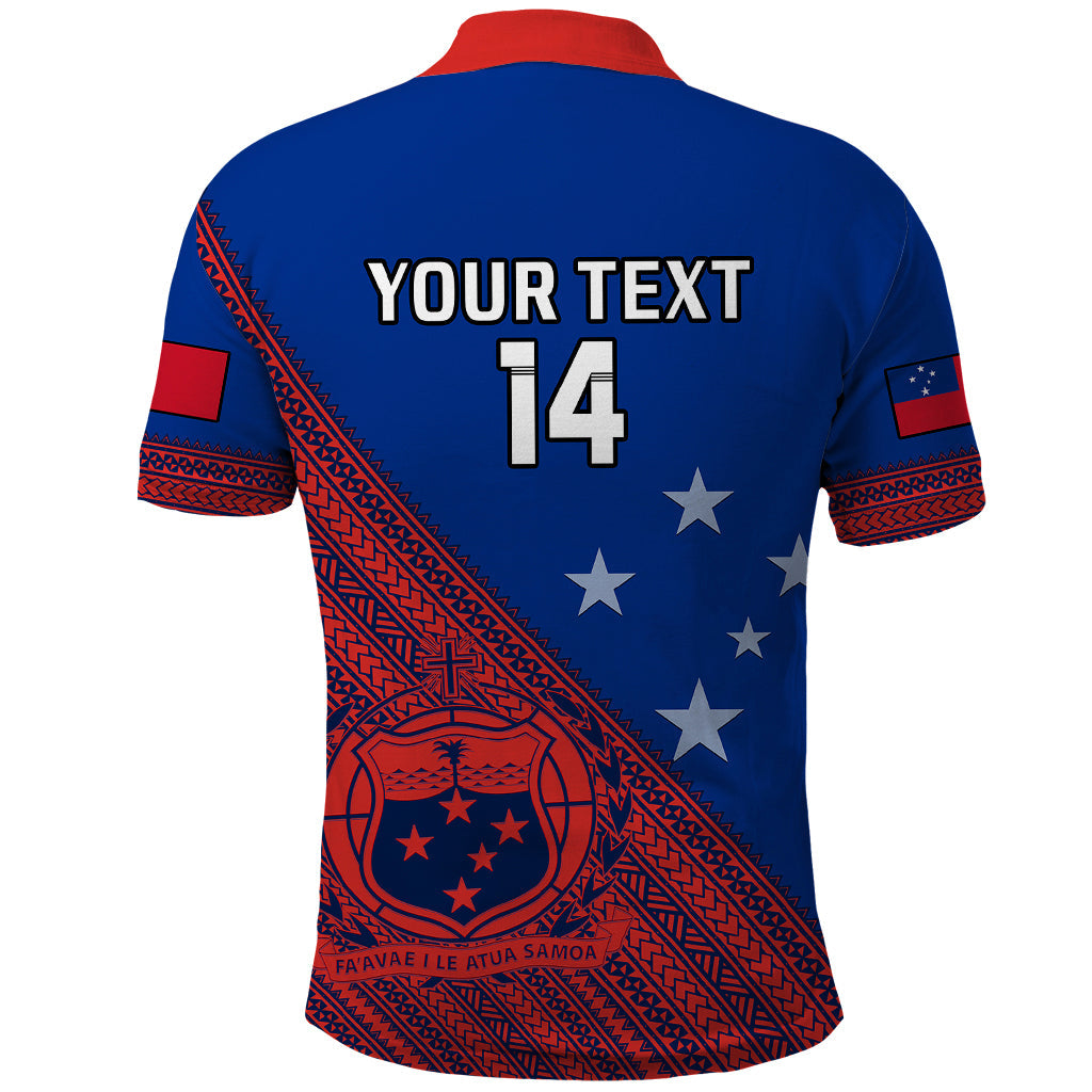 Personalised Samoa Football Polo Shirt Samoan Coat Of Arm Polynesian Sporty Style LT14