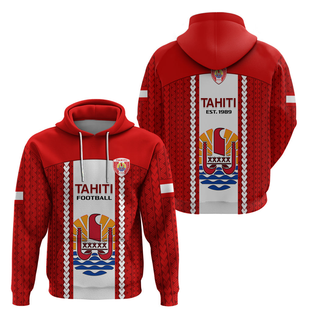 Tahitian Football Hoodie Tahiti Coat Of Arm Polynesian Sporty Style LT14