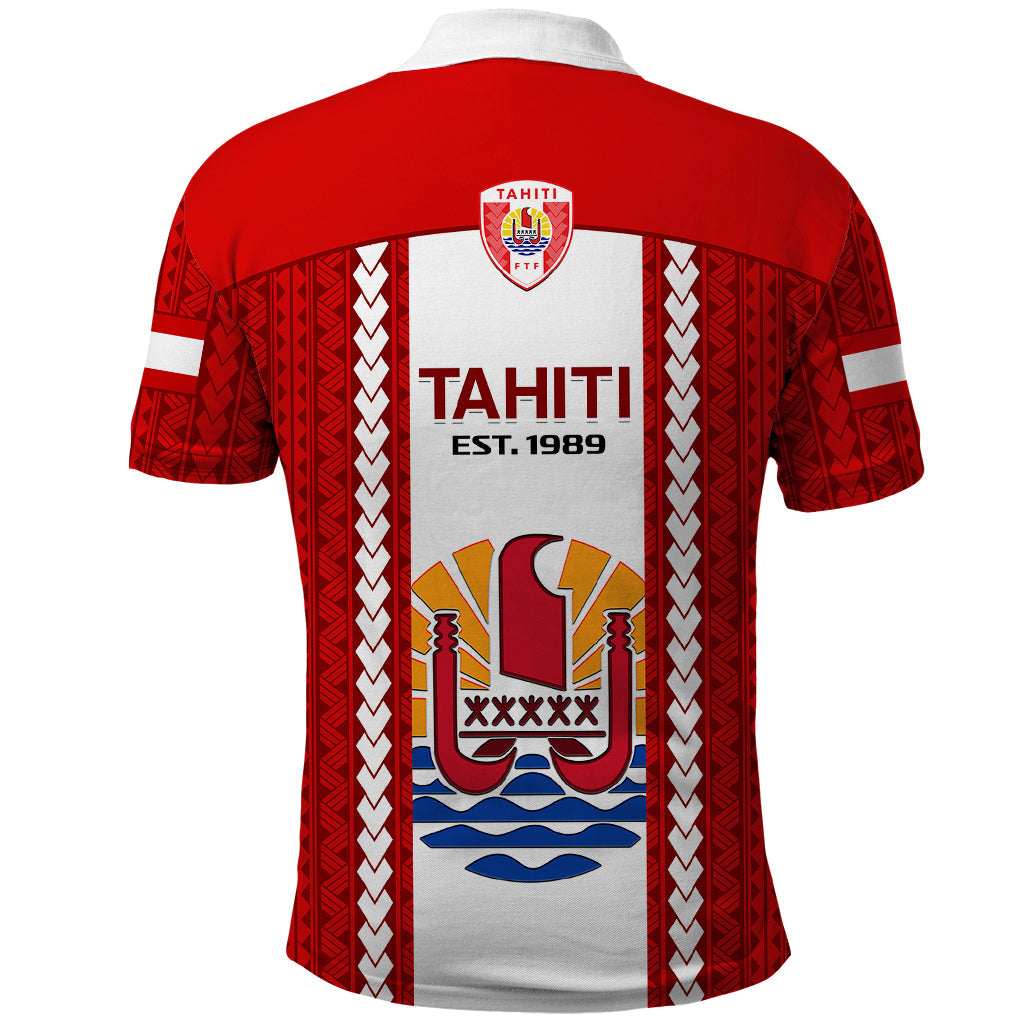 Tahitian Football Polo Shirt Tahiti Coat Of Arm Polynesian Sporty Style LT14
