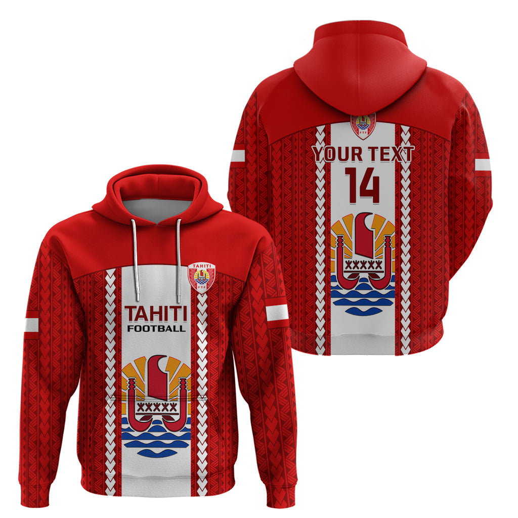 Personalised Tahitian Football Hoodie Tahiti Coat Of Arm Polynesian Sporty Style LT14