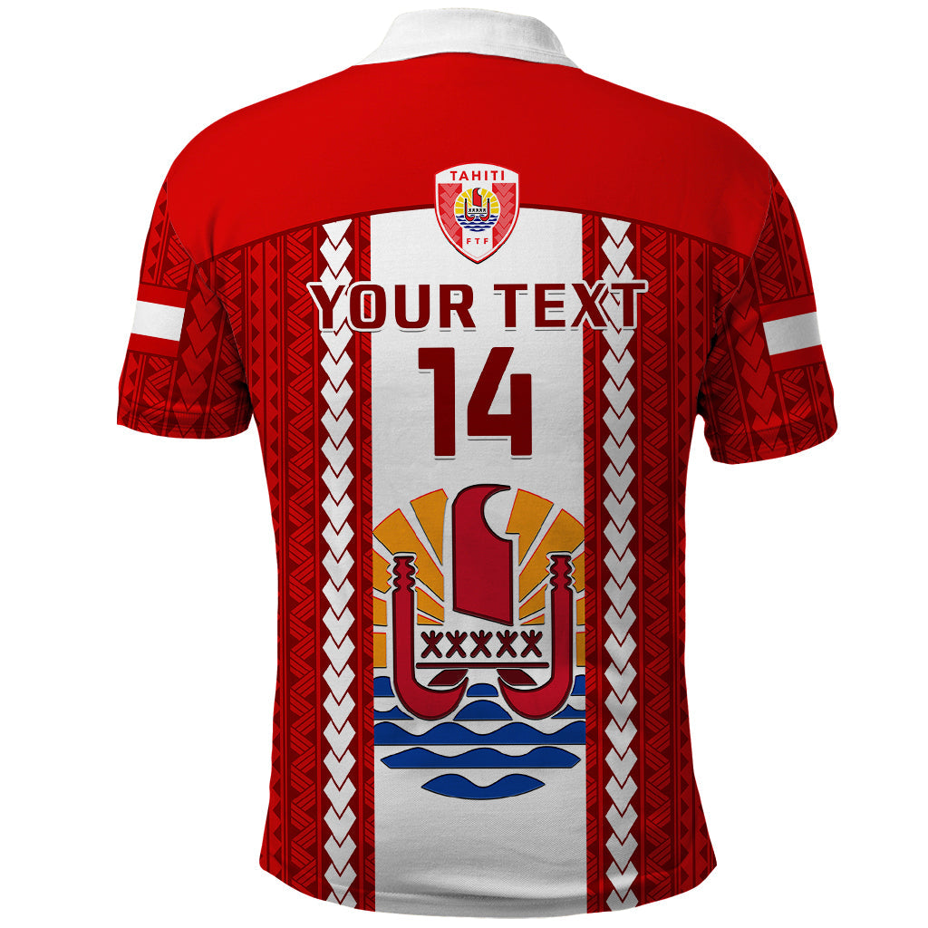 Personalised Tahitian Football Polo Shirt Tahiti Coat Of Arm Polynesian Sporty Style LT14