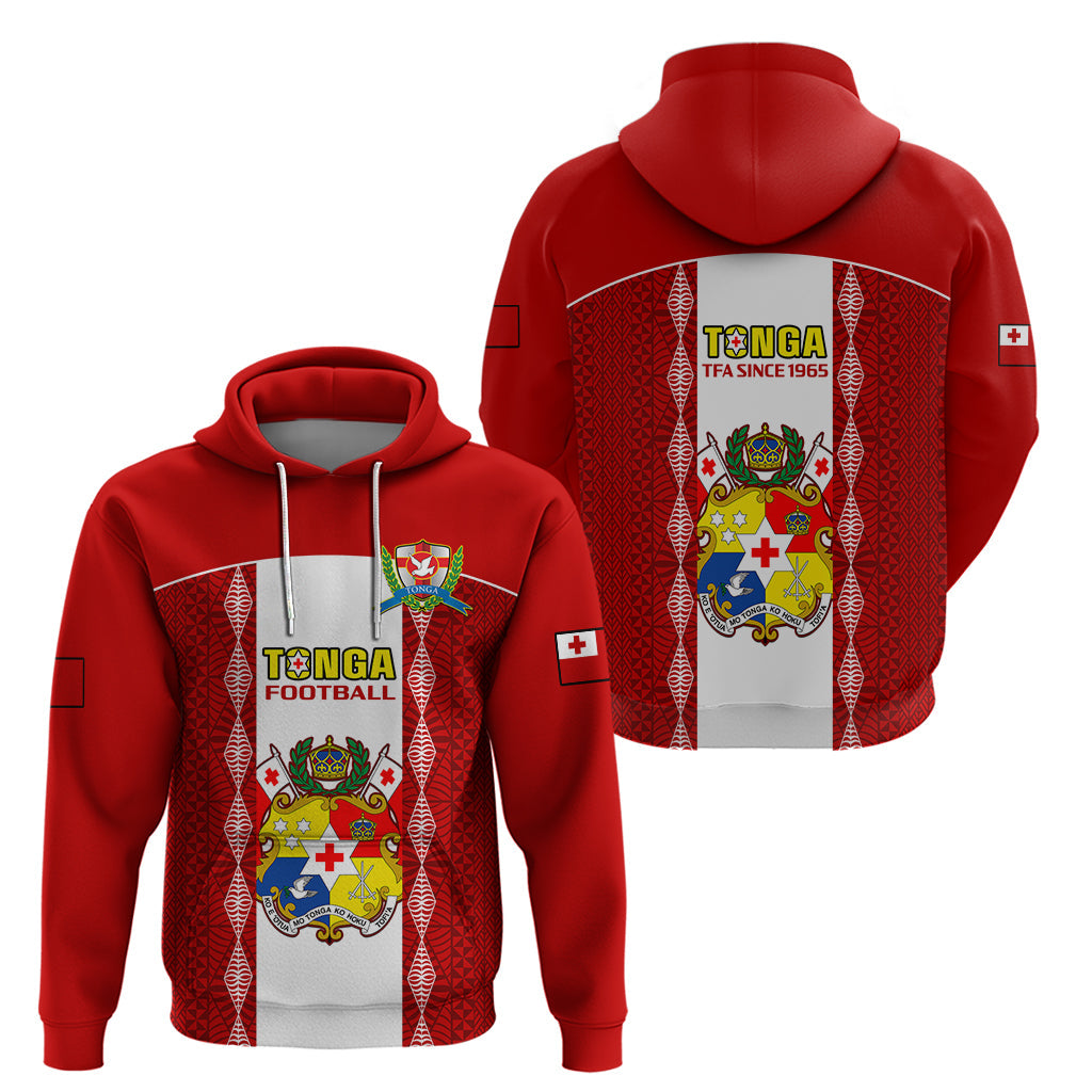 Tonga Football Hoodie Tongan Ngatu Pattern Sporty Style LT14