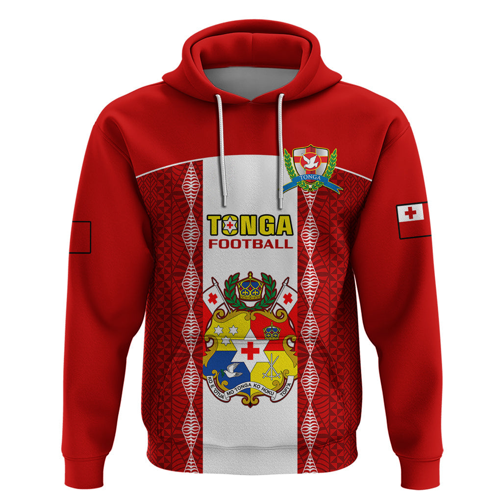 Personalised Tonga Football Hoodie Tongan Ngatu Pattern Sporty Style LT14